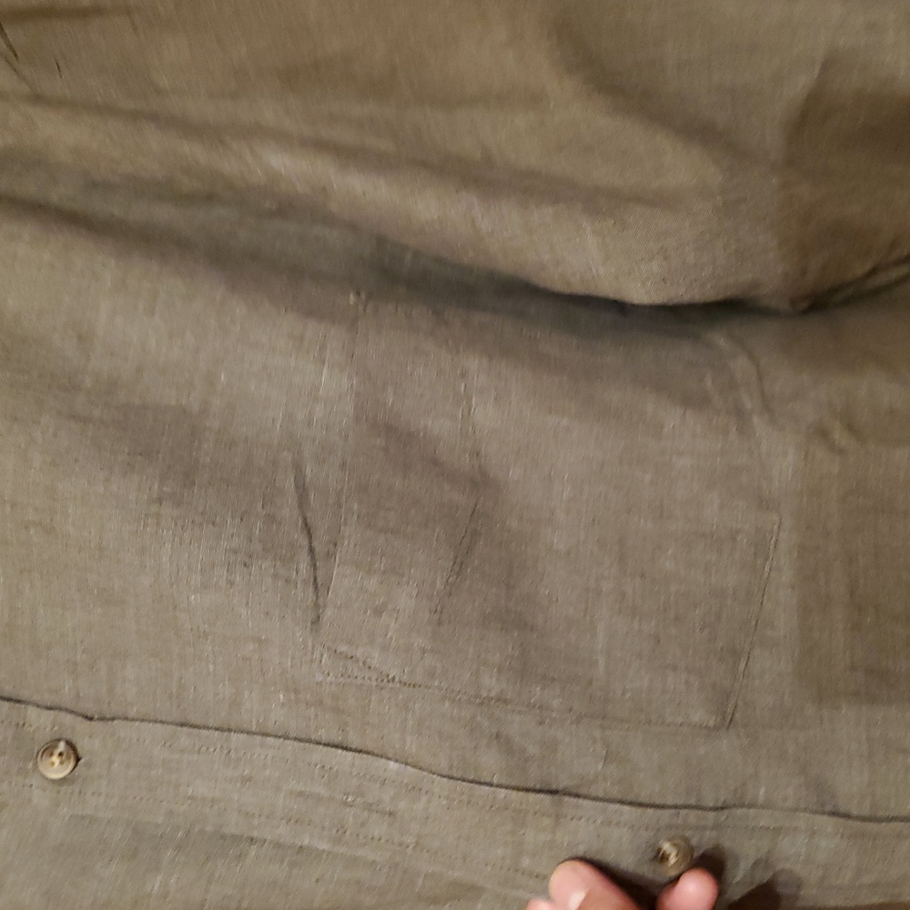 OLD NAVY SIZE LARGE LINEN BLEND Men's Khaki Shirt - Picture 5 of 8